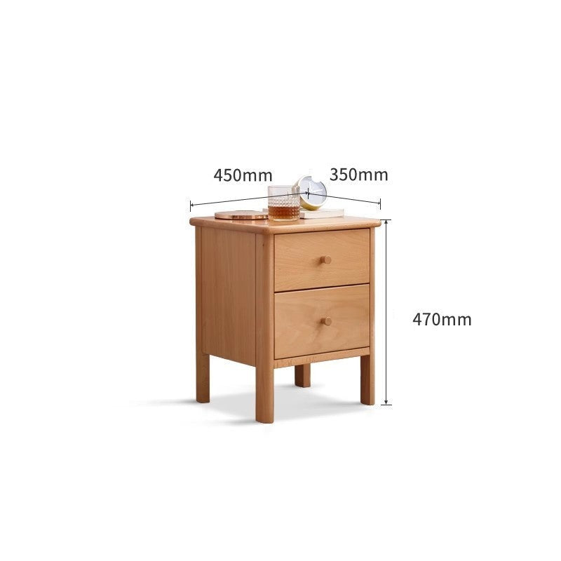 Beech Solid Wood Drawer Nightstand.