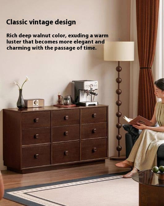 Poplar Solid Wood Retro Middle Ancient Style Drawer Cabinet