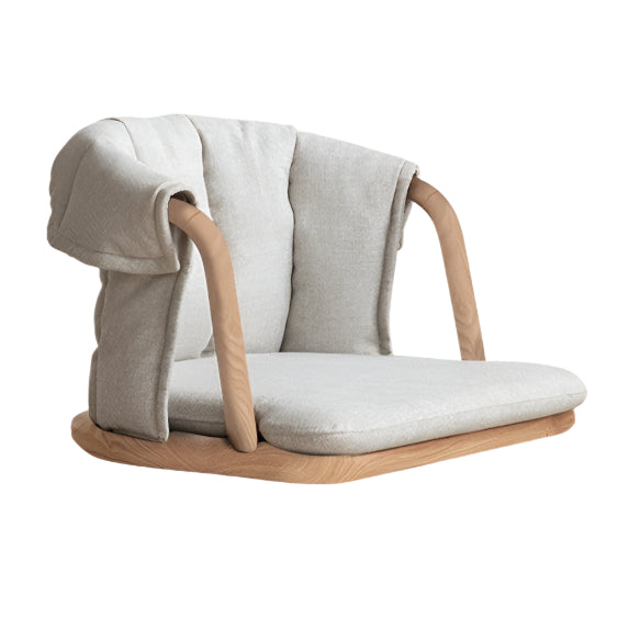 Ash Solid Wood Backrest Legless Low Tatami Chair