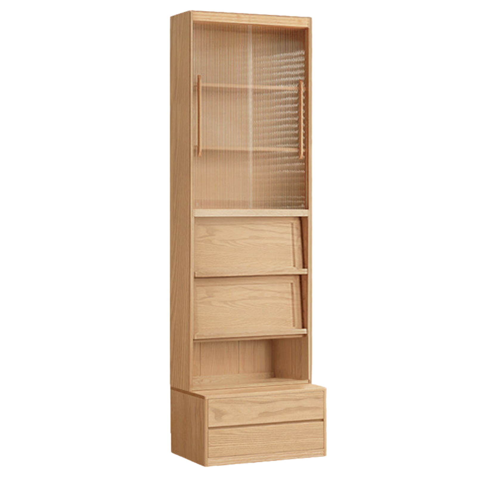 Ash, Oak Solid Wood Modern Combination Bookcase Integrated Card Seat