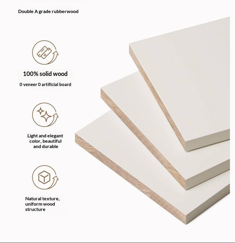 Tulipwood Solid Wood, Solid Rubberwood Milky Cream Style Chest of Drawers