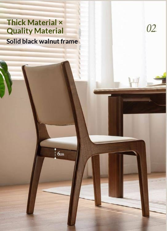 4 pcs - Black Walnut, Oak Solid Wood Dining Chair upholstered