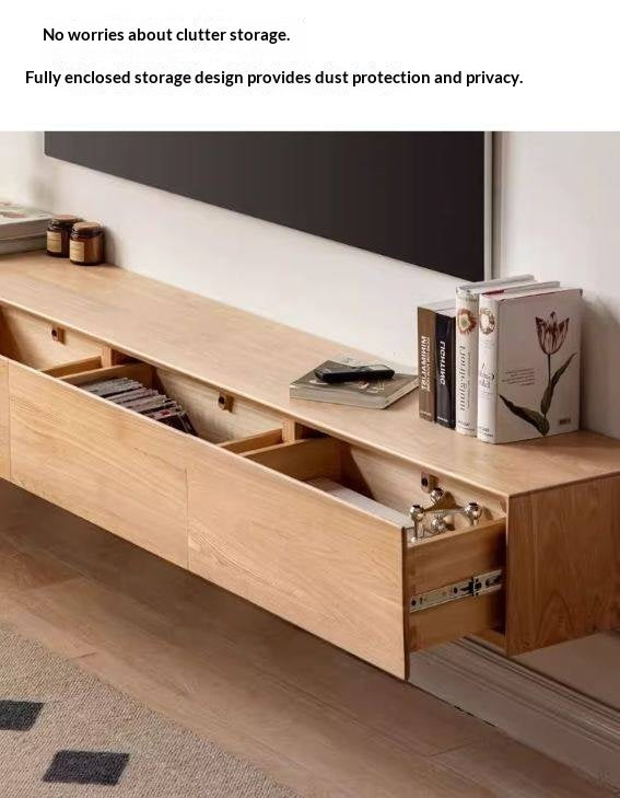 Oak, Tulipwood Solid Wood TV Cabinet with Light