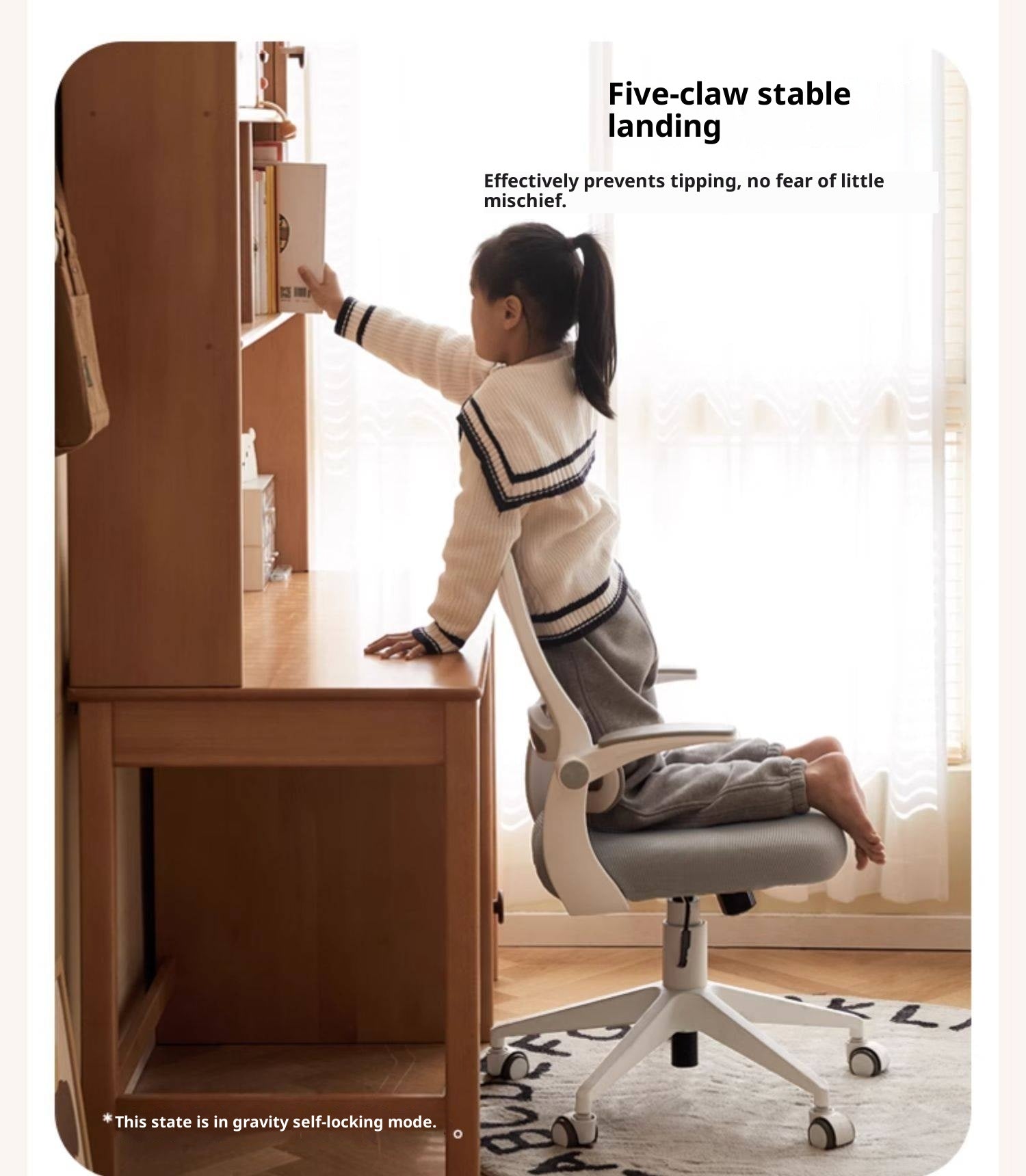 Children's Study Chair With Adjustable Backrest And Lifting Mechanism
