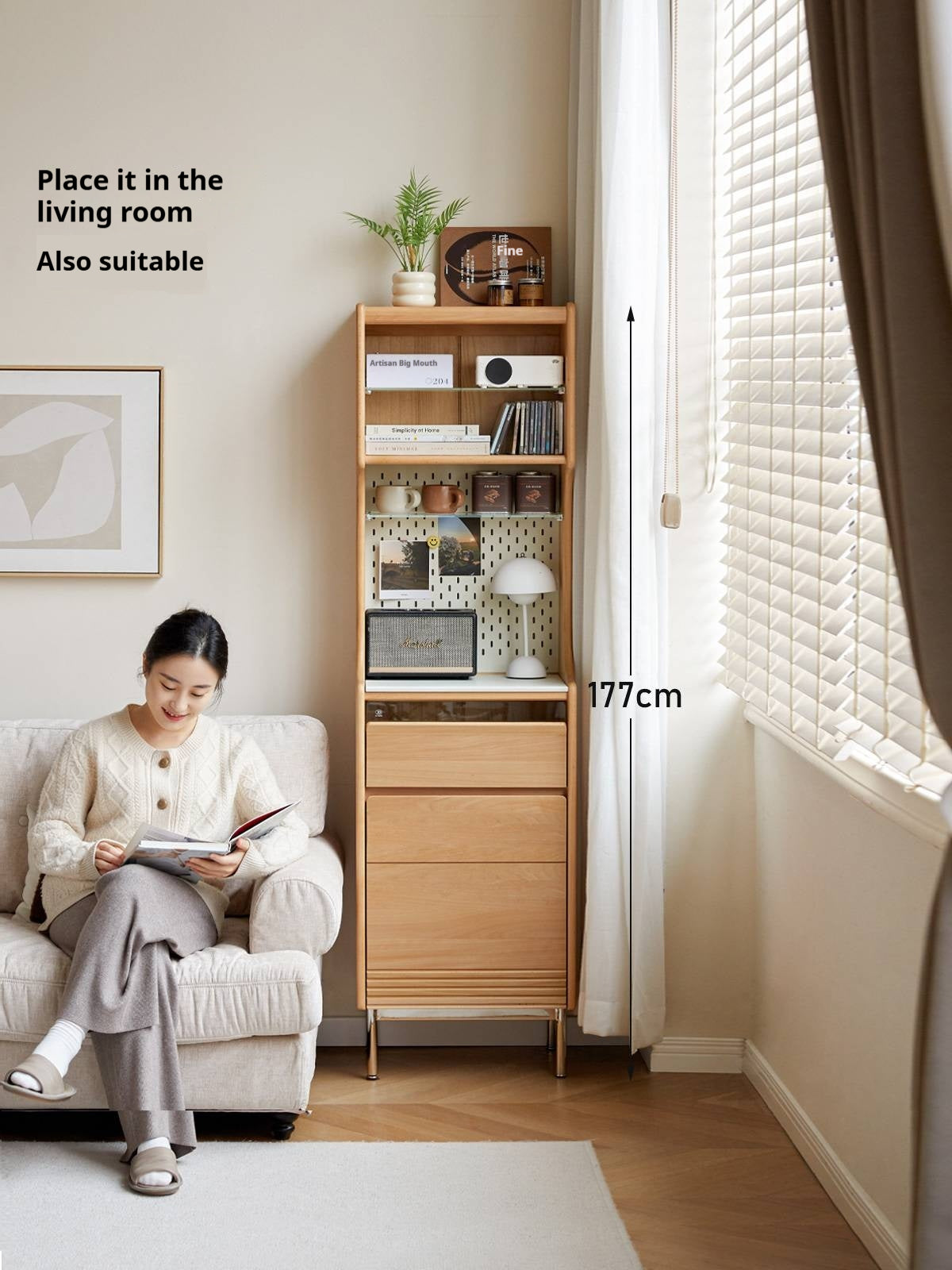 Beech Solid Wood Rock Board Dining Sideboard