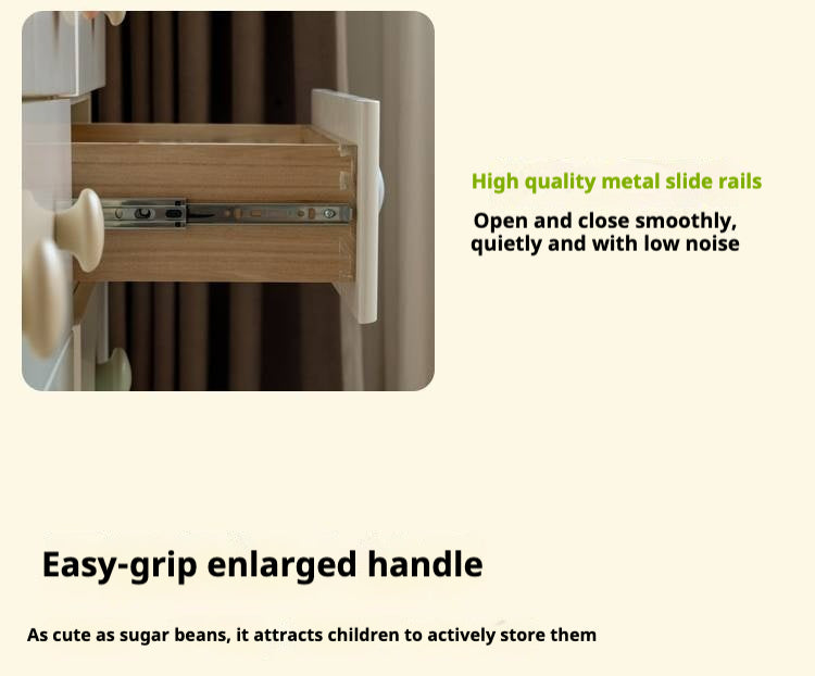 Rubber Solid Wood Children's Storage Cabinet.