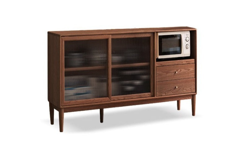 Ash Solid Wood Sideboard High Wine Cabinet Buffet