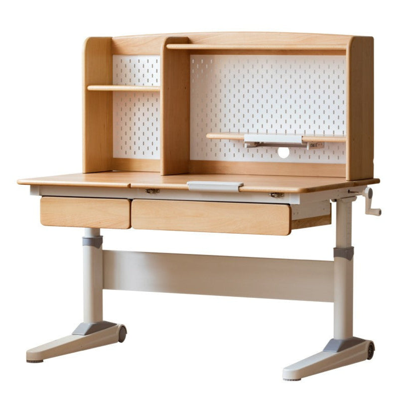 Beech Solid Wood Kids Raised and Lowered Study Table