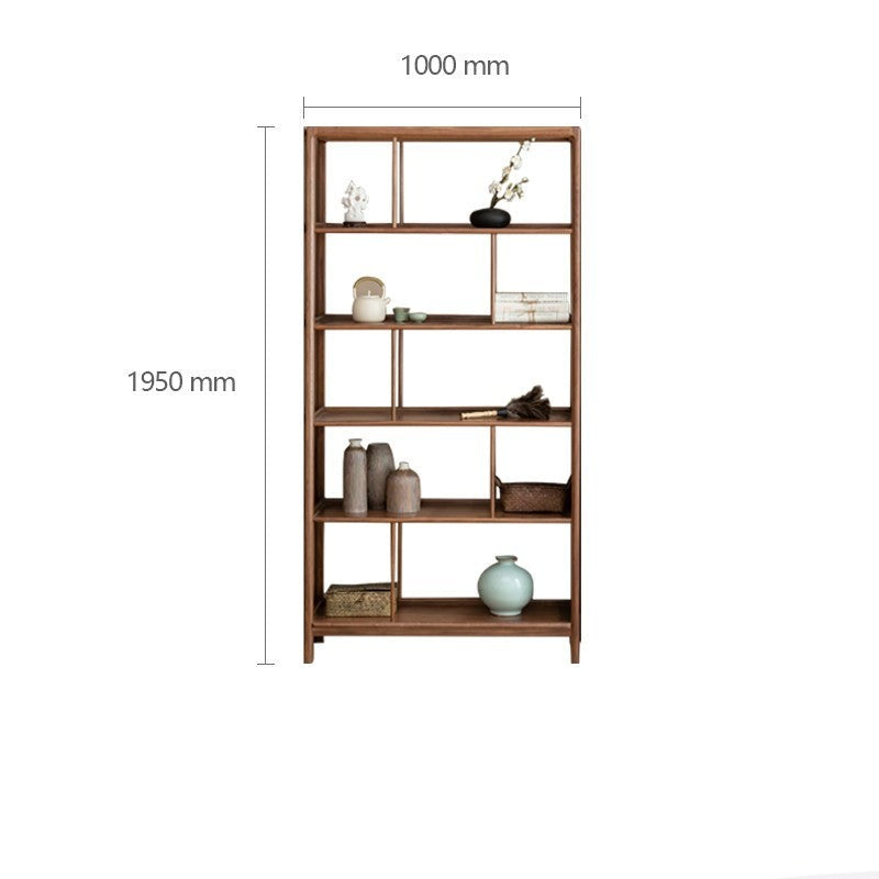 Black Walnut, Ash Solid Wood Bookshelf Combined Bookcase Display Cabinet Wall Shelf