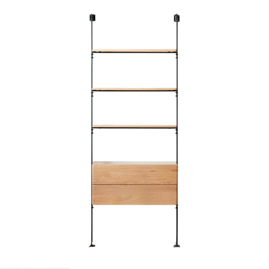 Oak, Poplar Solid Wood Industrial Style Multi-layer Storage Rack