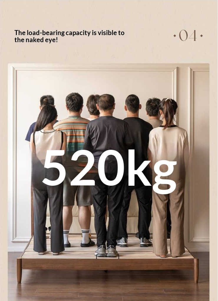 Black Walnut Solid Wood Genuine Leather Soft Bed