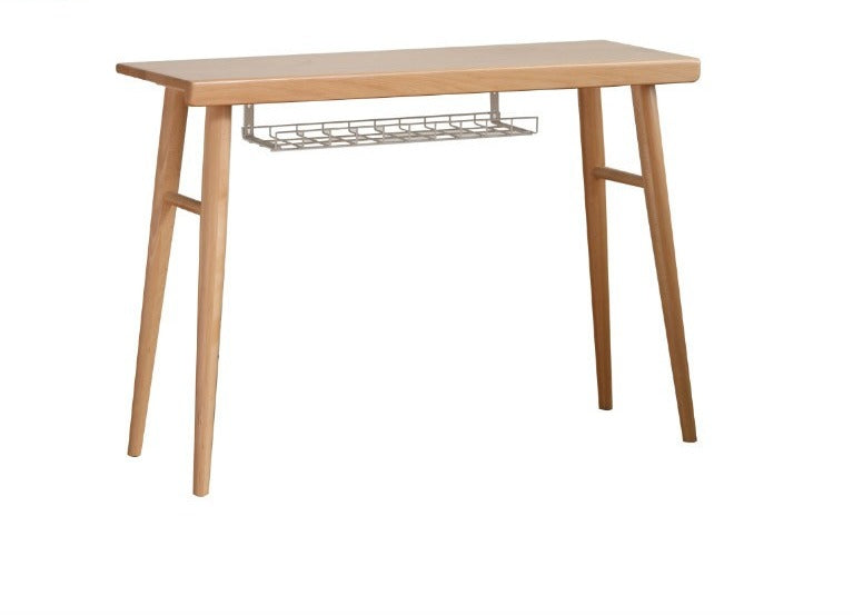 Beech Solid Wood Office DeskStorage Rack Integrated