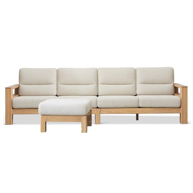 Ash, Black Walnut Solid Wood White Wax Fabric Sofa.