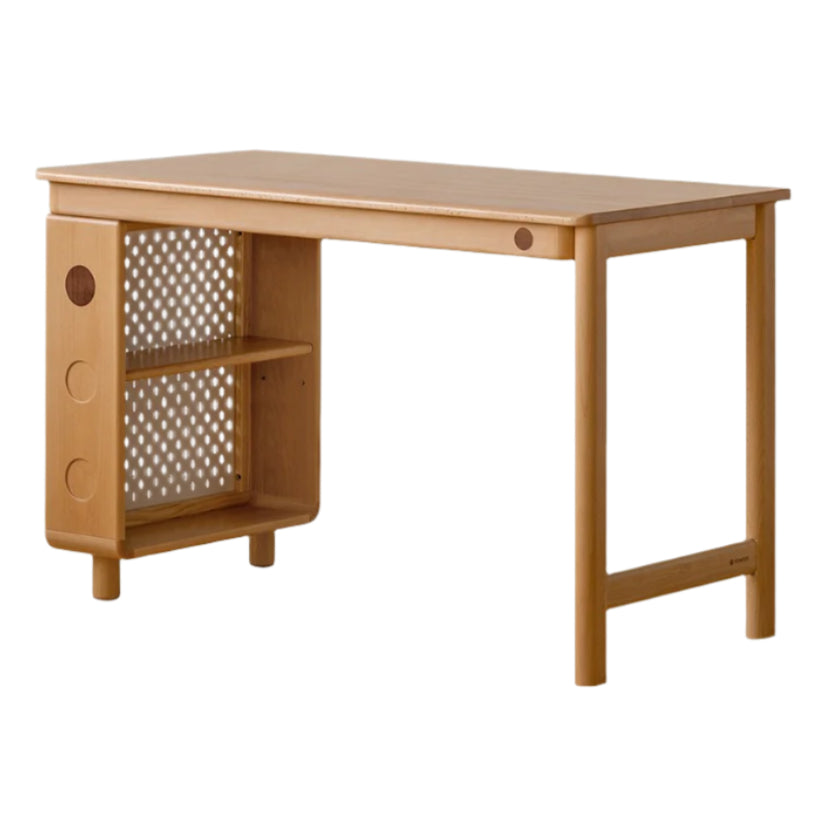 Beech Solid Wood Children's Study Table Bookshelf Integrated