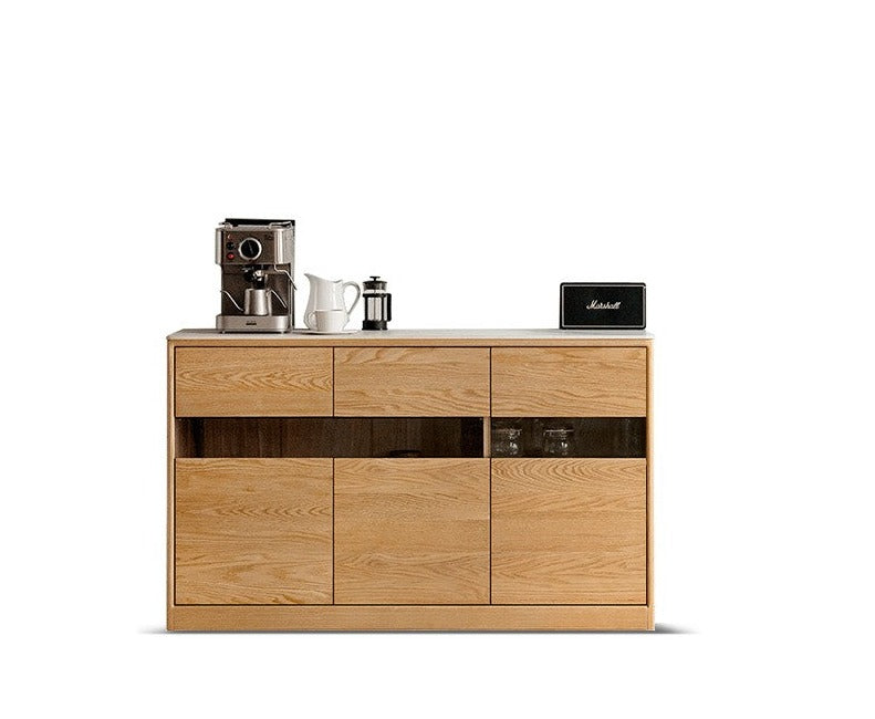 Oak Solid Wood Sideboard Modern Buffet Cabinet