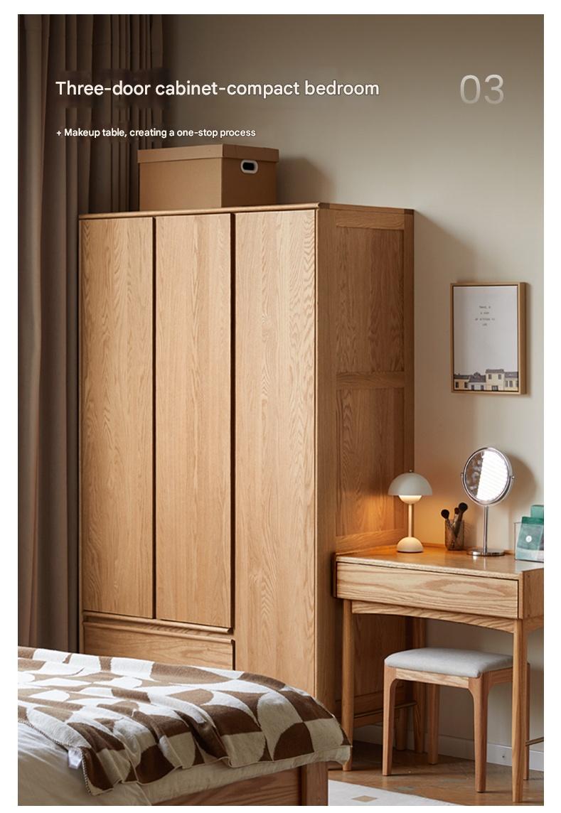Oak Solid Wood Modern Wardrobe.