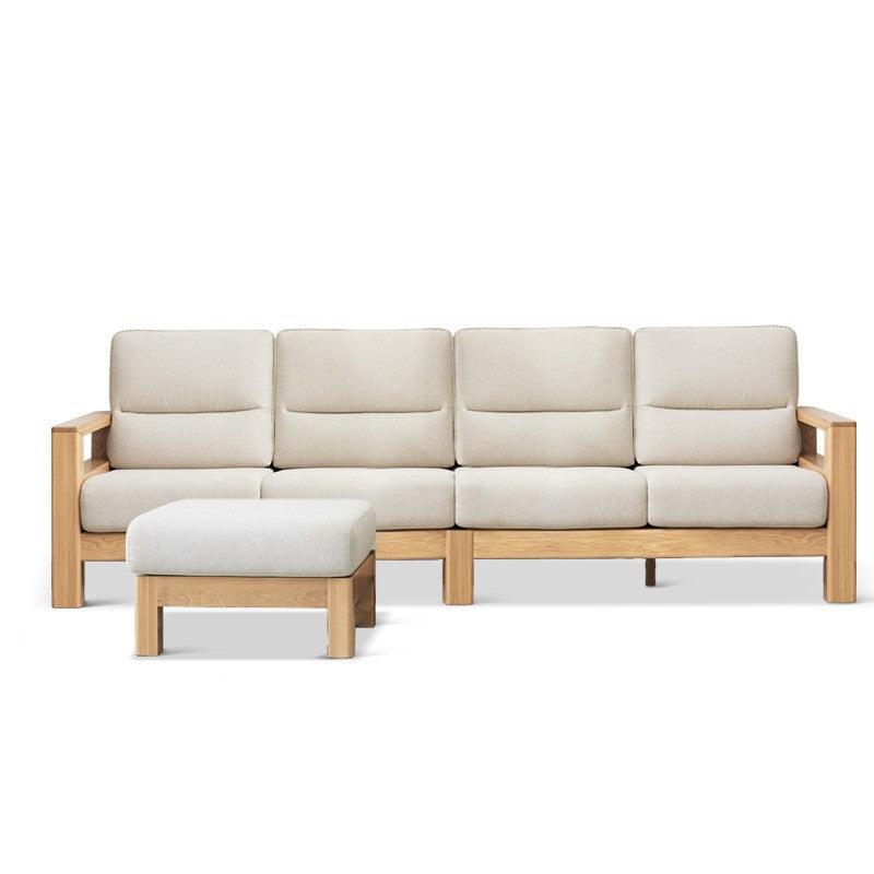 Ash, Black Walnut Solid Wood White Wax Fabric Sofa.