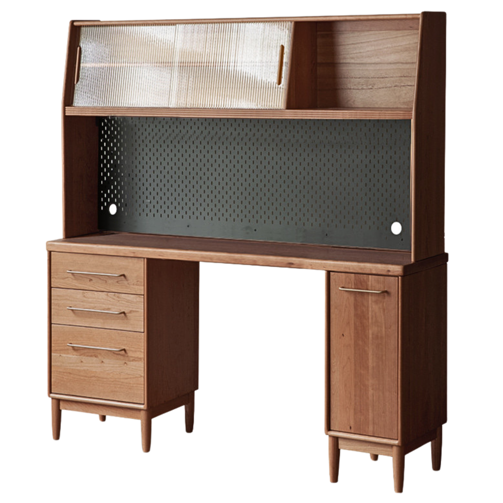 Cherry, Oak Solid Wood, Solid RubberWood Japanese Style Buffet Cabinet