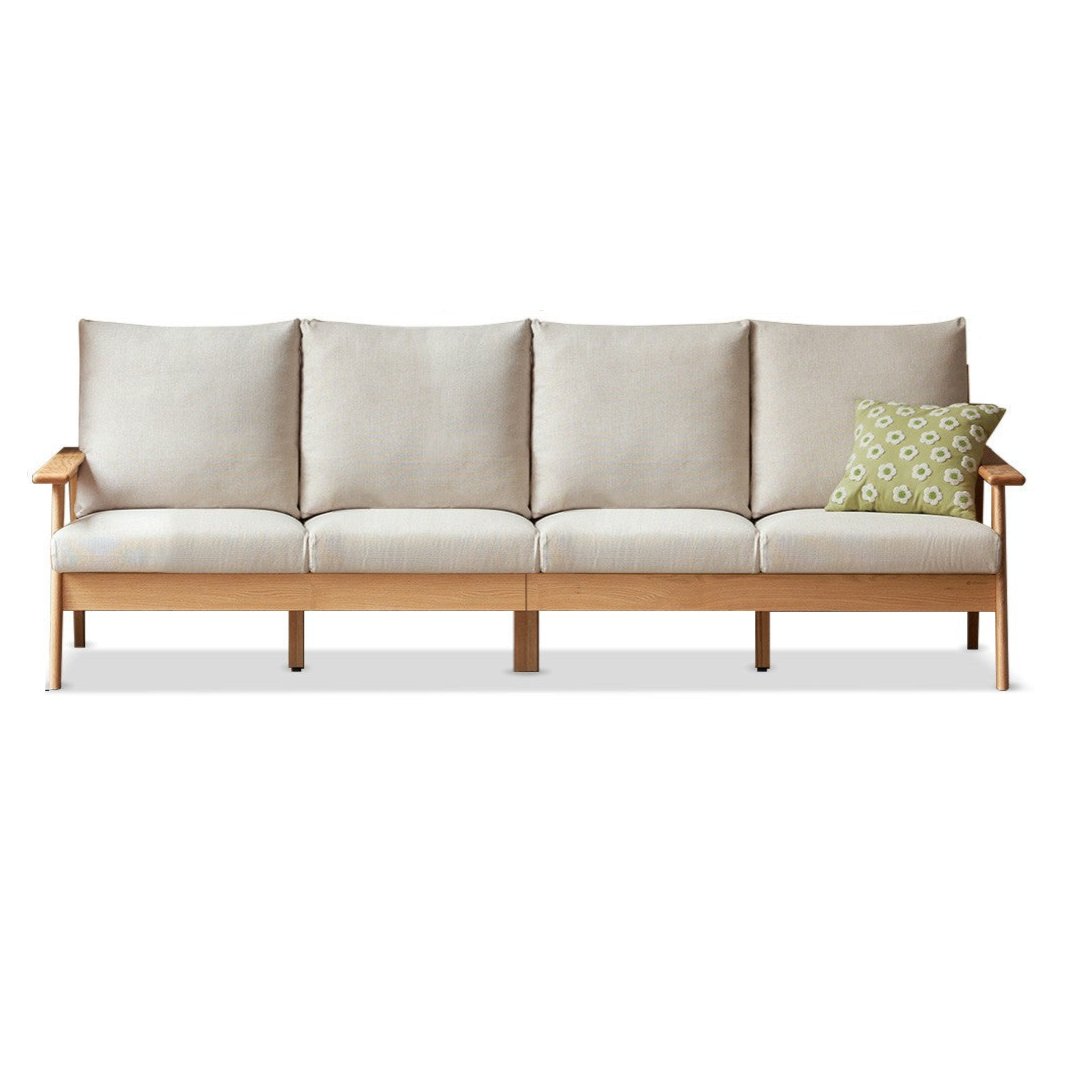 Oak Solid Wood Fabric Sofa.