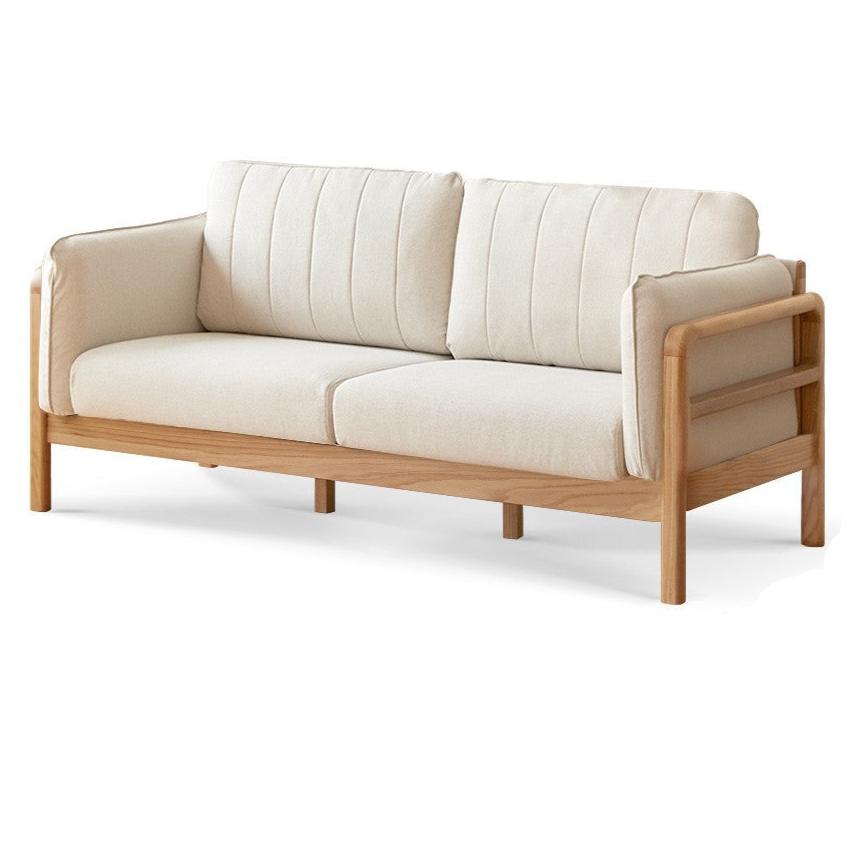 Oak, Beech Solid Wood Modern Simple Fabric Straight Sofa