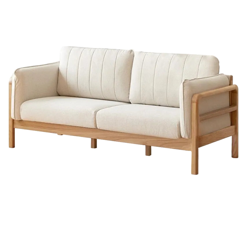Oak Solid Wood Narrow Fabric Sofa