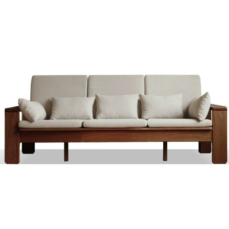 Oak, Ash Solid Wood Modern Nordic Fabric Sofa.
