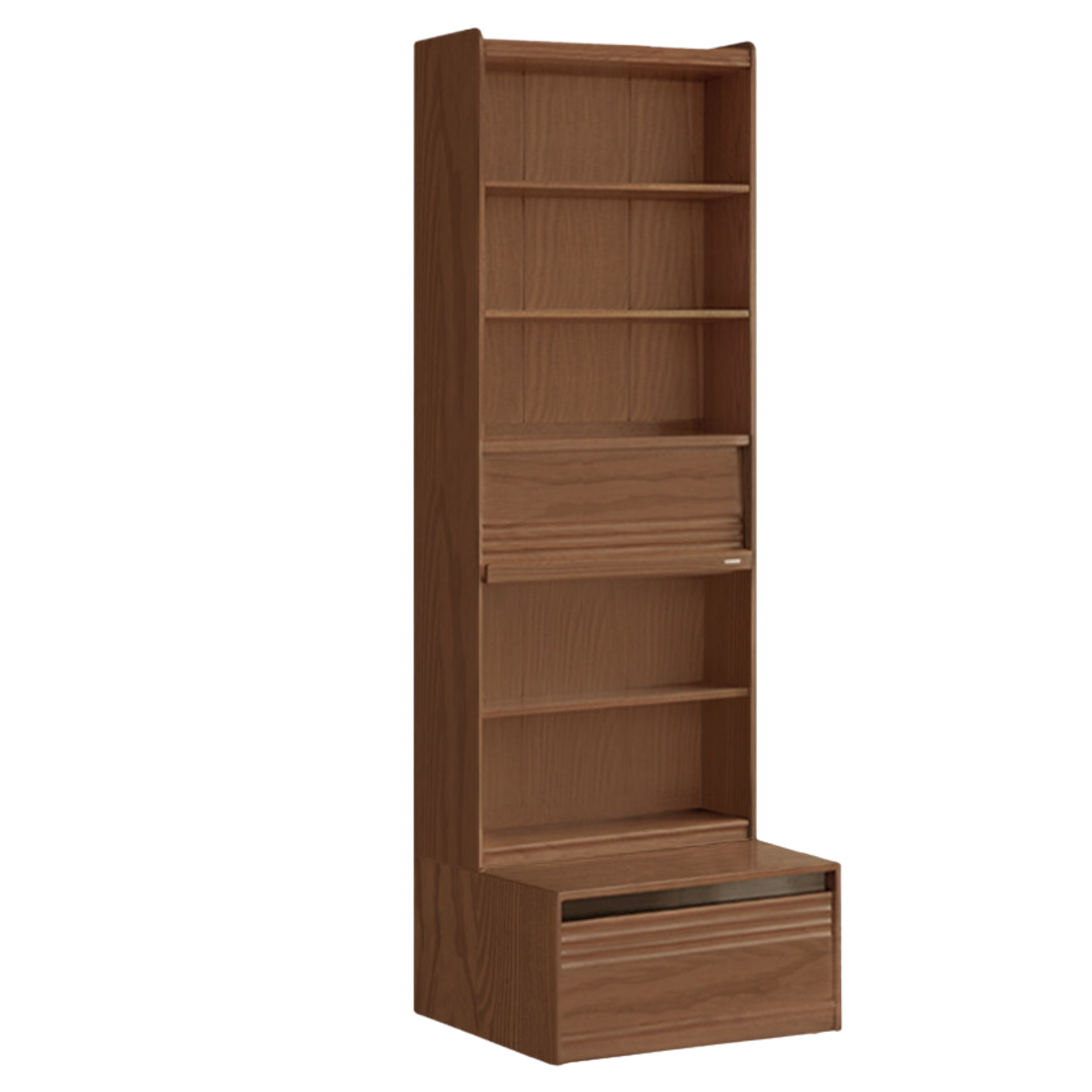 Black Walnut, Sandalwood, Oak, Ash Solid Wood Combination Bookcase with Floor Display and Luxury Storage