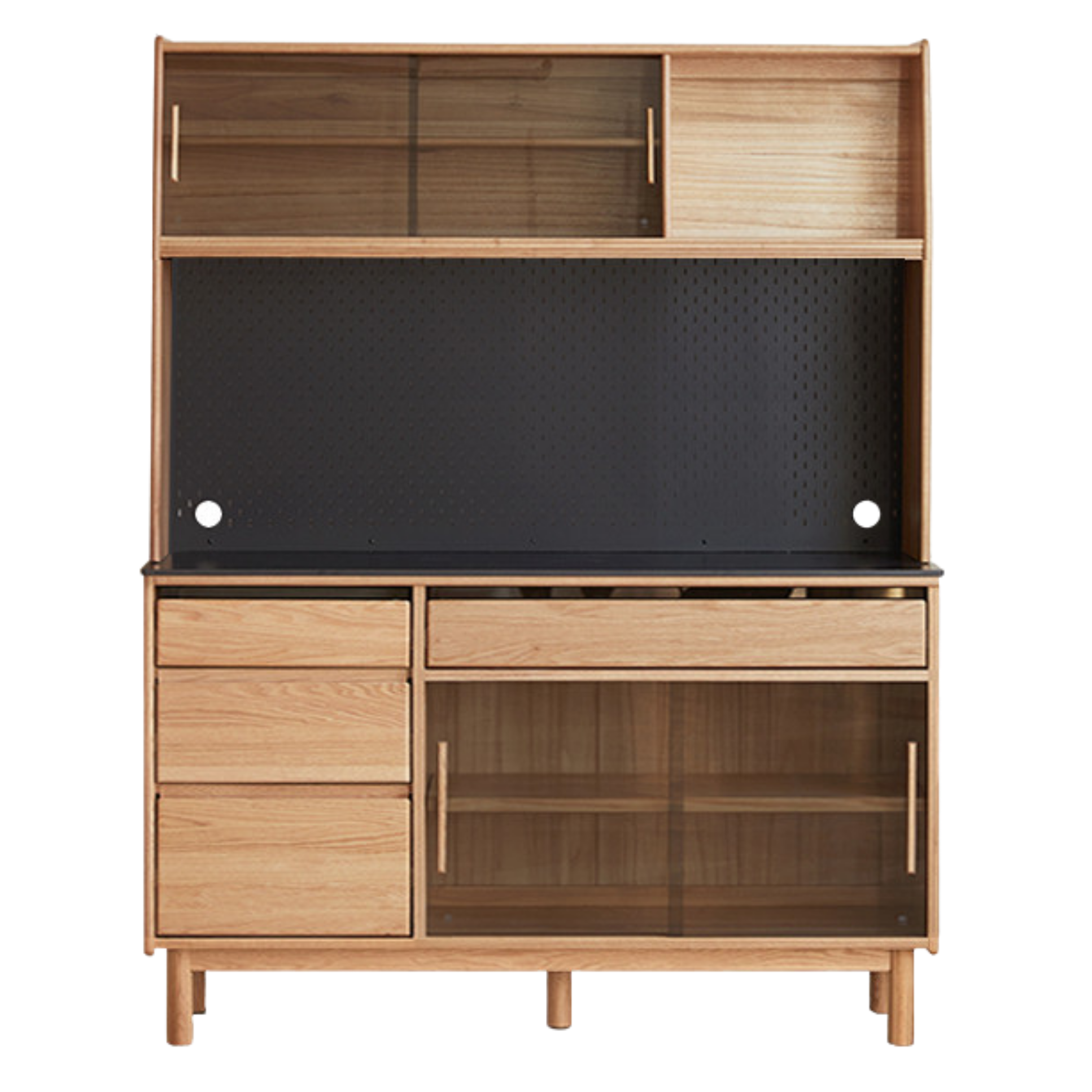 Oak, Ash Solid Wood Modern Rock Board Sideboard