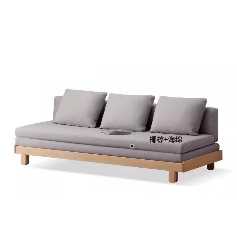 European Beech Solid Wood Sofa Bed Retractable Folding Bbed.