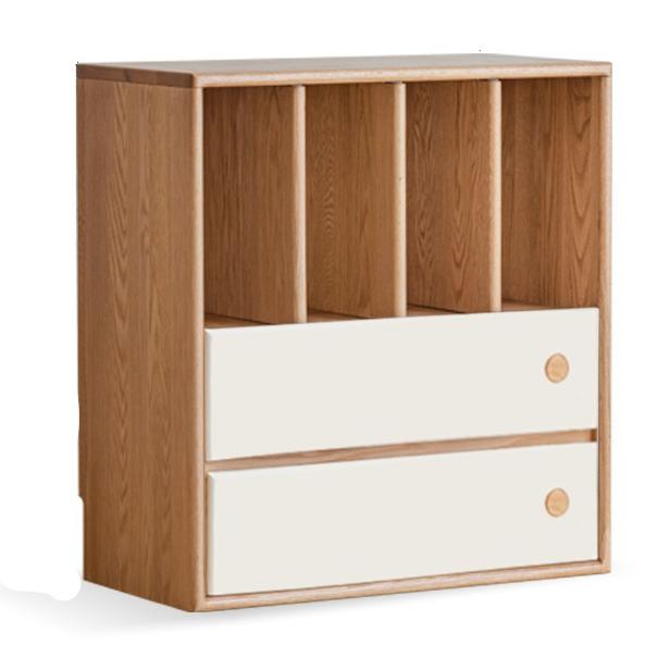 Oak, Beech Solid Wood Cream Style Module Combination Bookcase