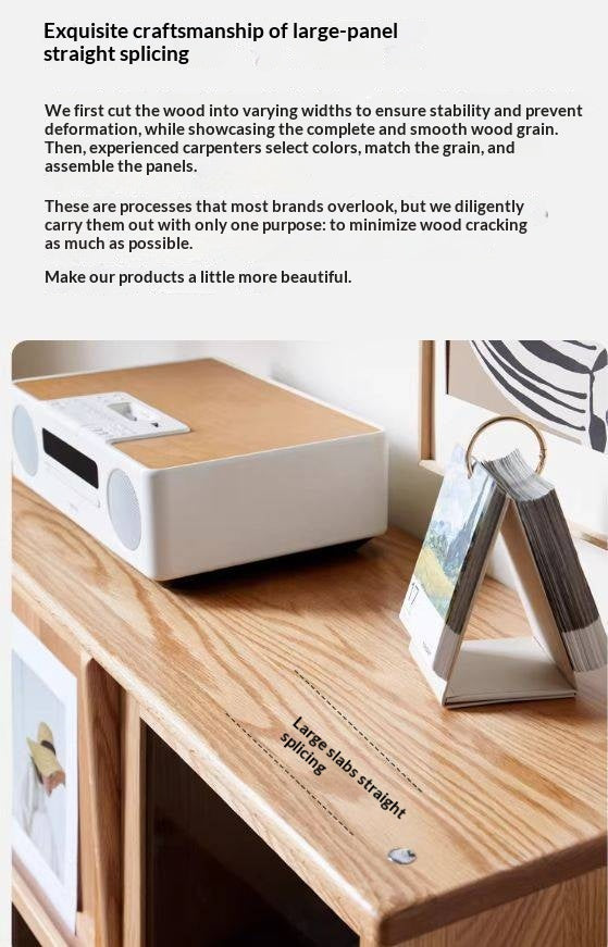 Oak, Сherry, Ash Solid Wood Four-Door Bookcase with Light, Magazine Cabinet.