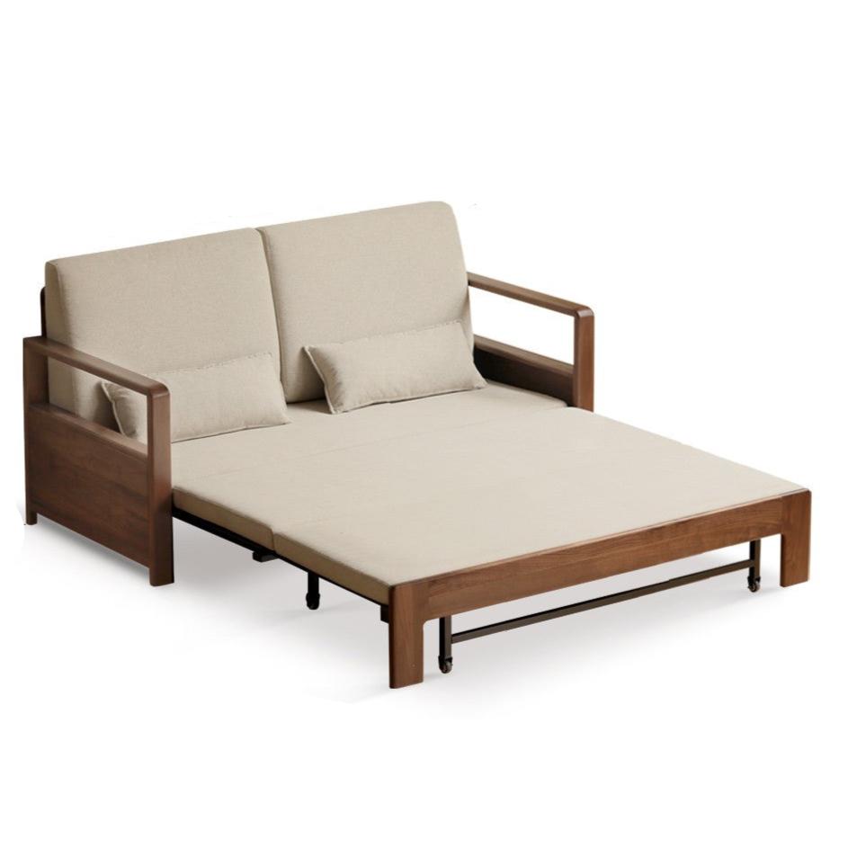 Black Walnut, Solid Sandalwood Folding Sofa Bed.