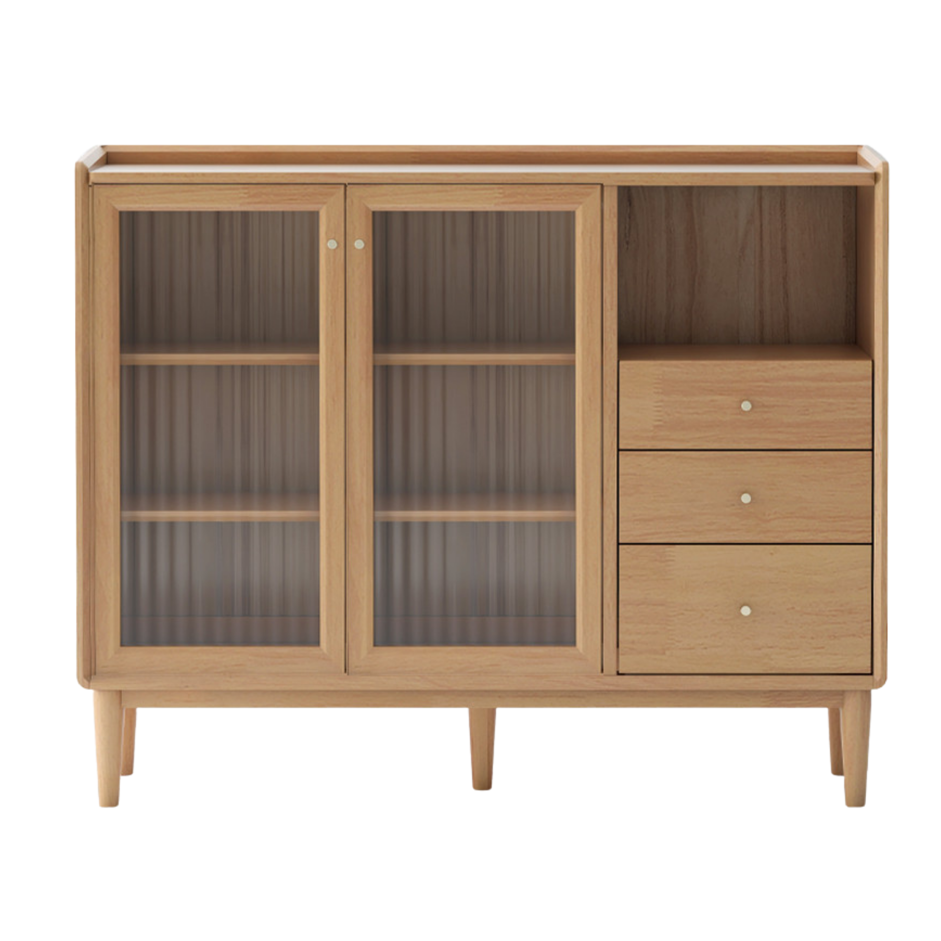 Oak, Ash, Black Walnut, Cherry, Beech Solid Wood, Solid RubberWood Ultra-thin Sideboard Sliding Door