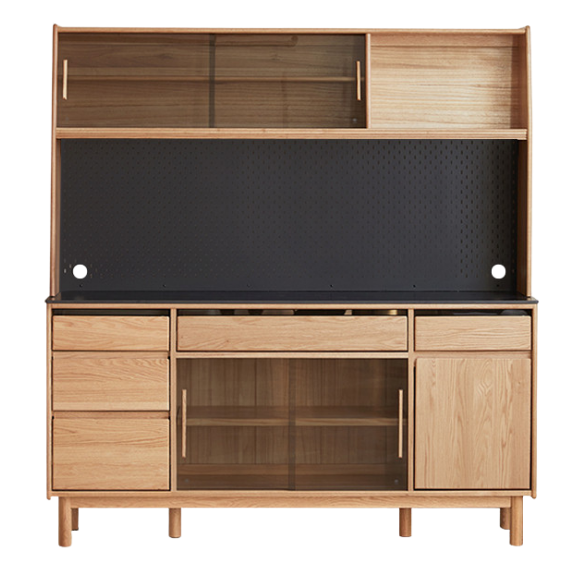 Oak, Ash Solid Wood Modern Rock Board Sideboard
