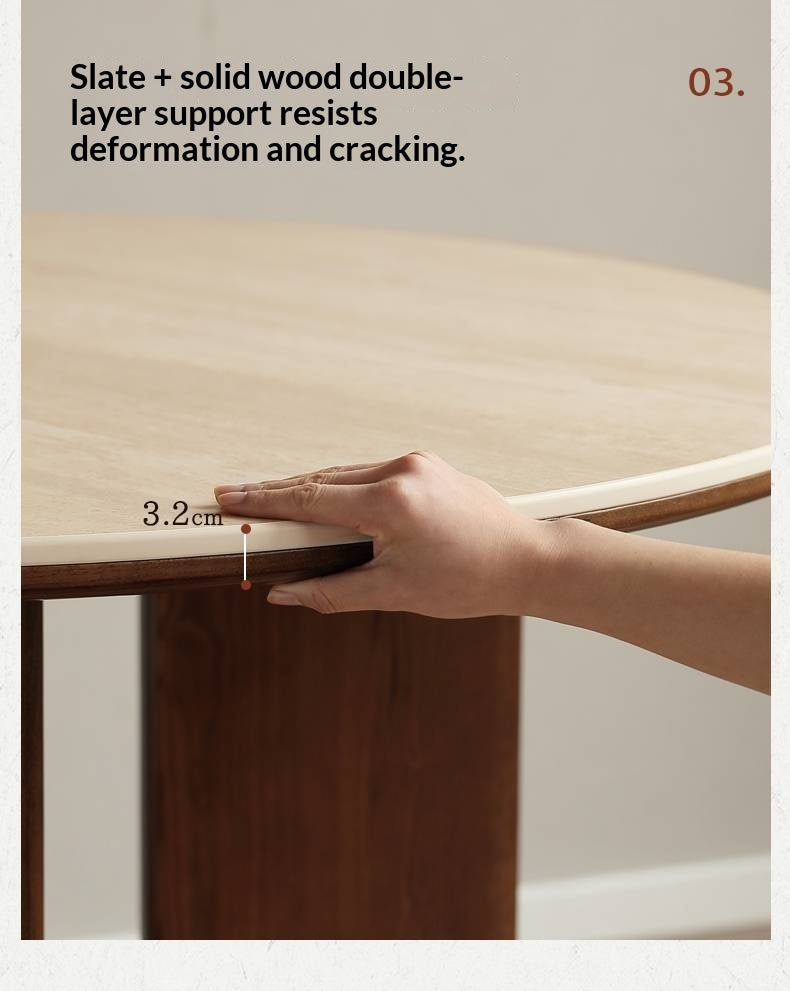 Ash Solid Wood Vintage Style Dining Table