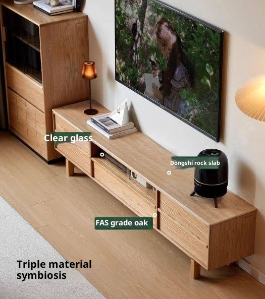Oak Solid Wood Modern Minimalist TV Cabinet