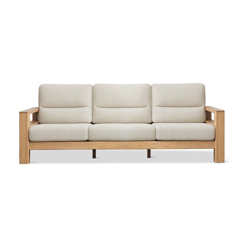 Ash, Black Walnut Solid Wood White Wax Fabric Sofa.