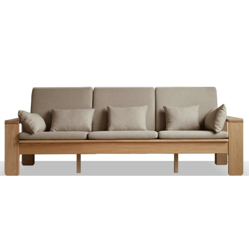 Oak, Ash Solid Wood Modern Nordic Fabric Sofa.