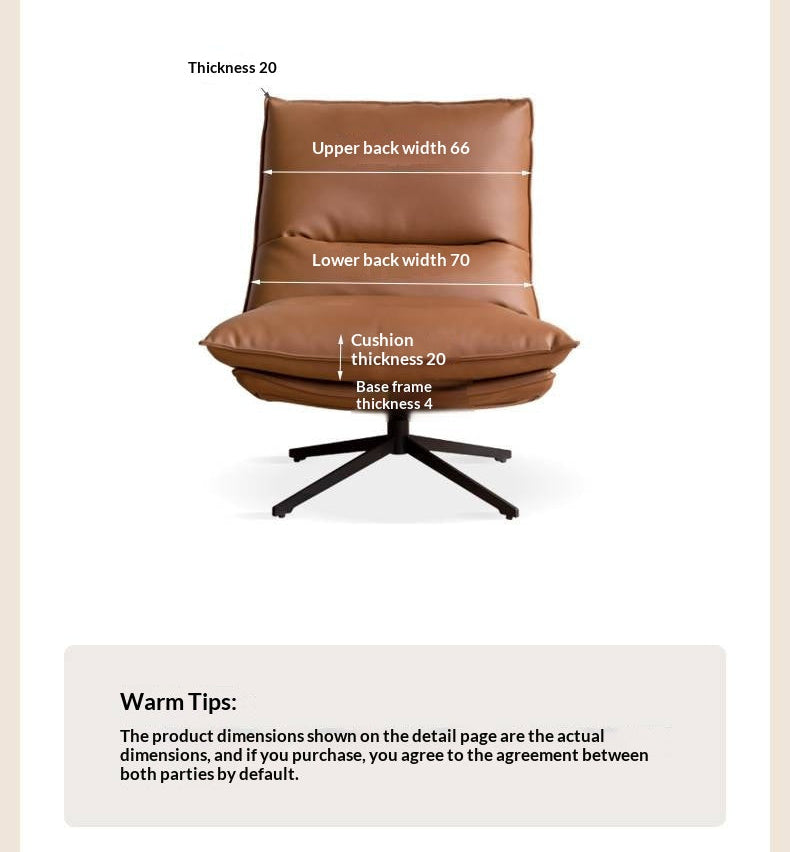 Italian Modern Swivel Lounge Chair with Upholstered Cushion eco leather