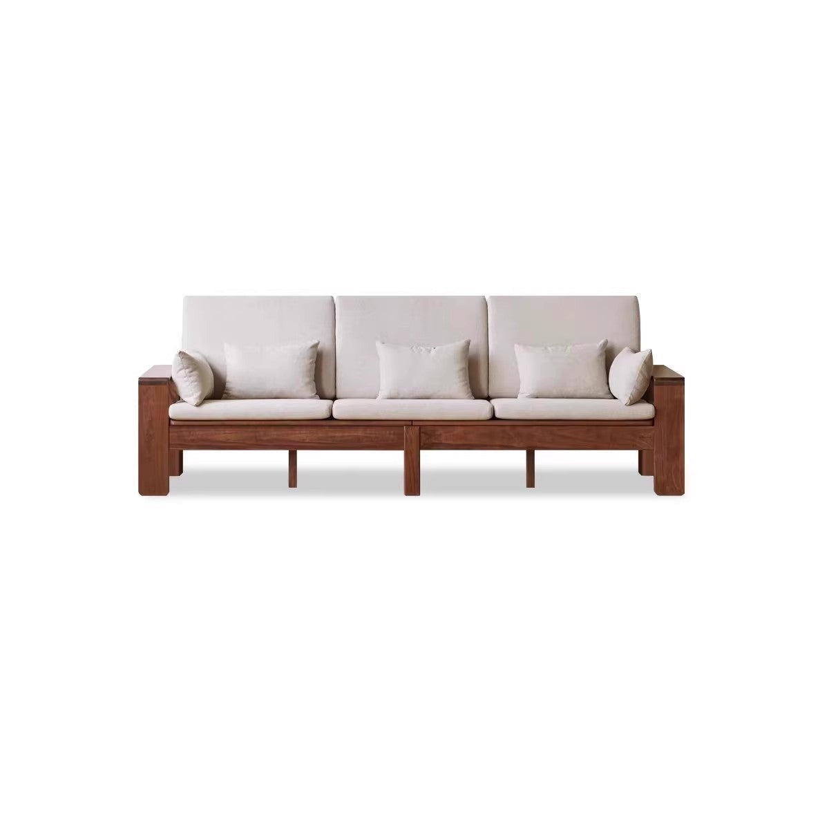 Black Walnut, Solid Sandalwood Fabric Sofa Nordic Dual-purpose Sofa-