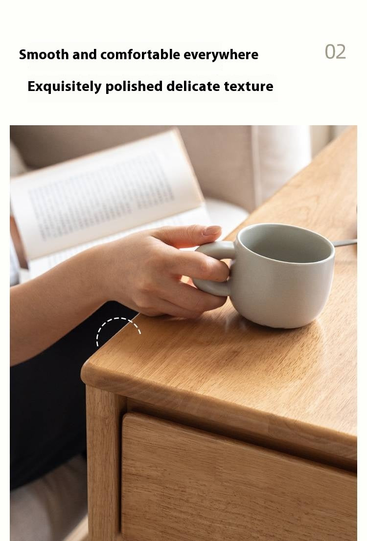 Solid Rubberwood Movable Tea Cabinet.