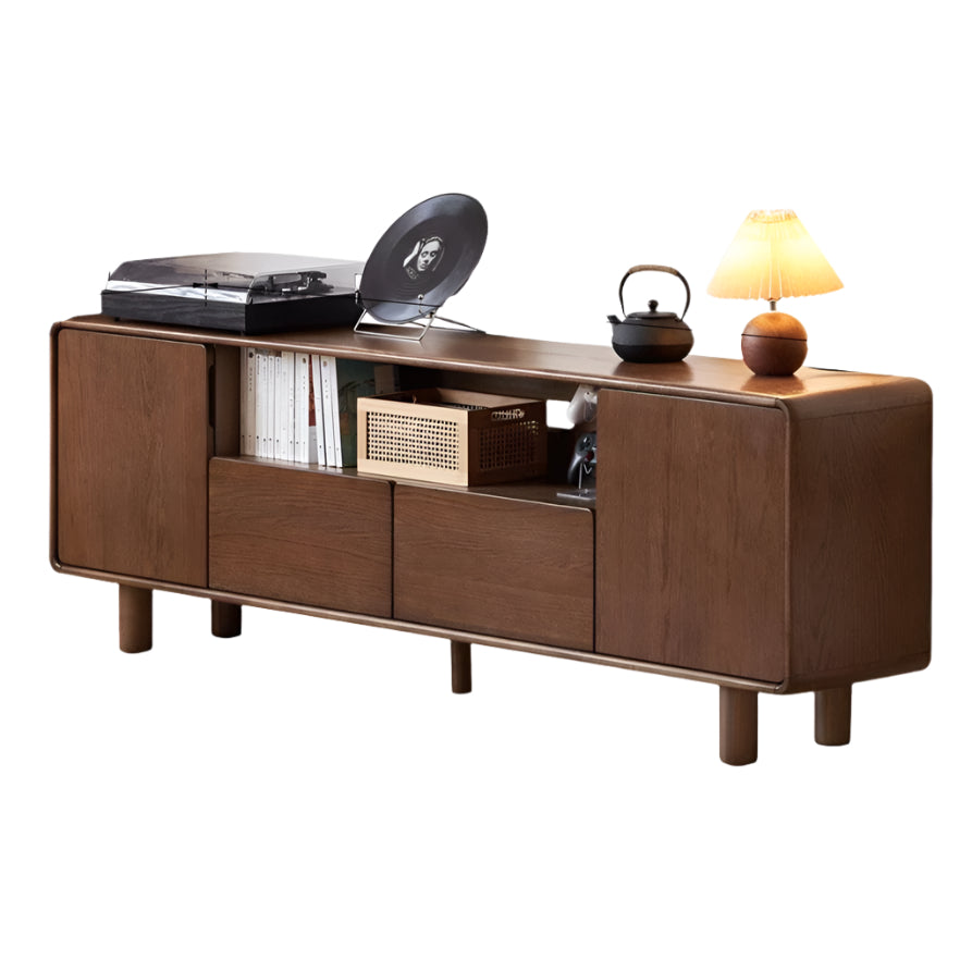 Oak Solid Wood Storage Floor TV Cabinet.