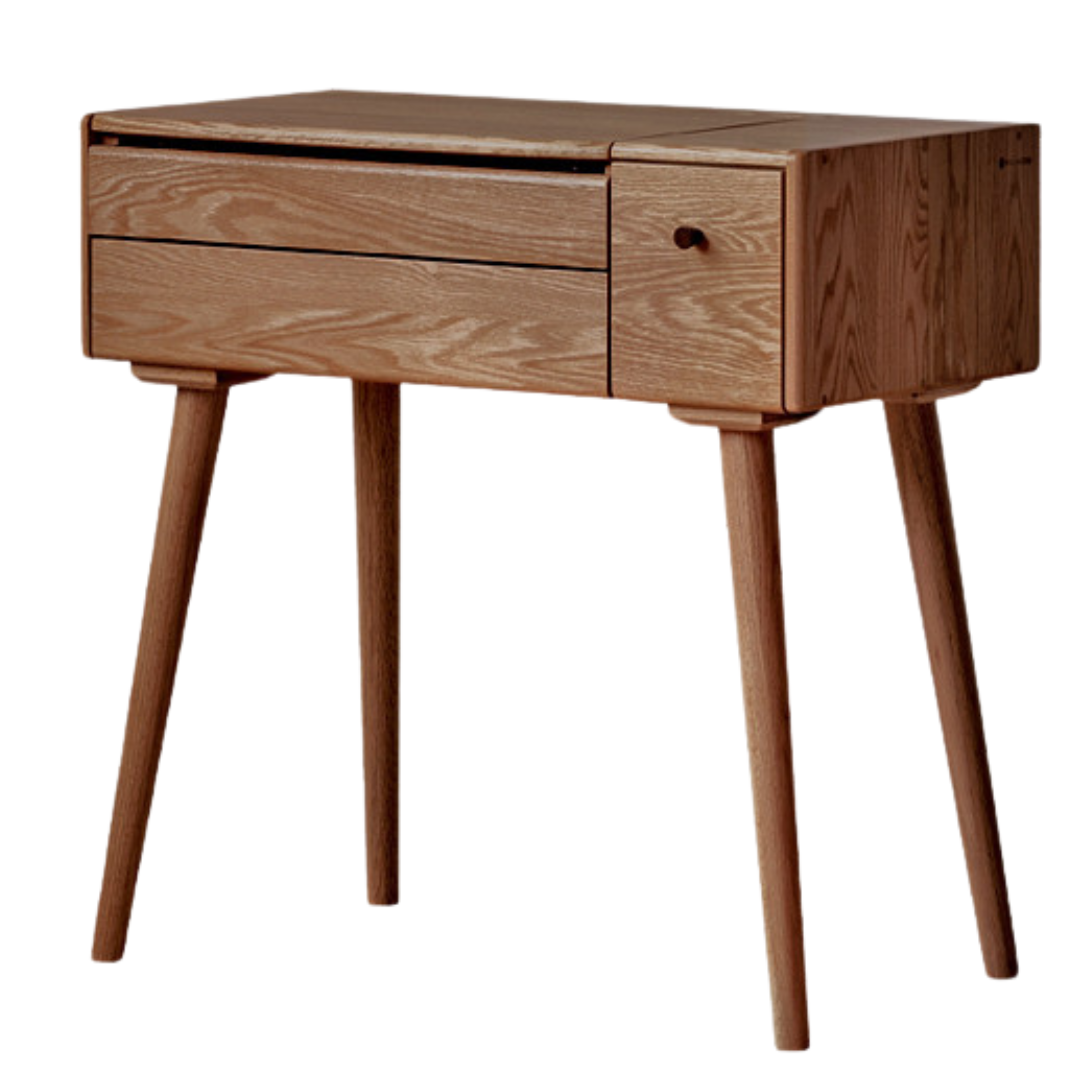 Oak Solid Wood, Solid RubberWood Vanity Table Mirror LED Touch Light.