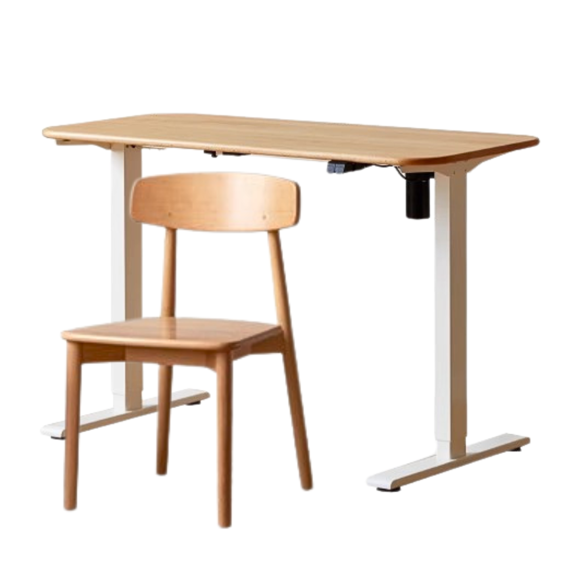 Beech Solid Wood Smart Electric Lifting Standing Desk