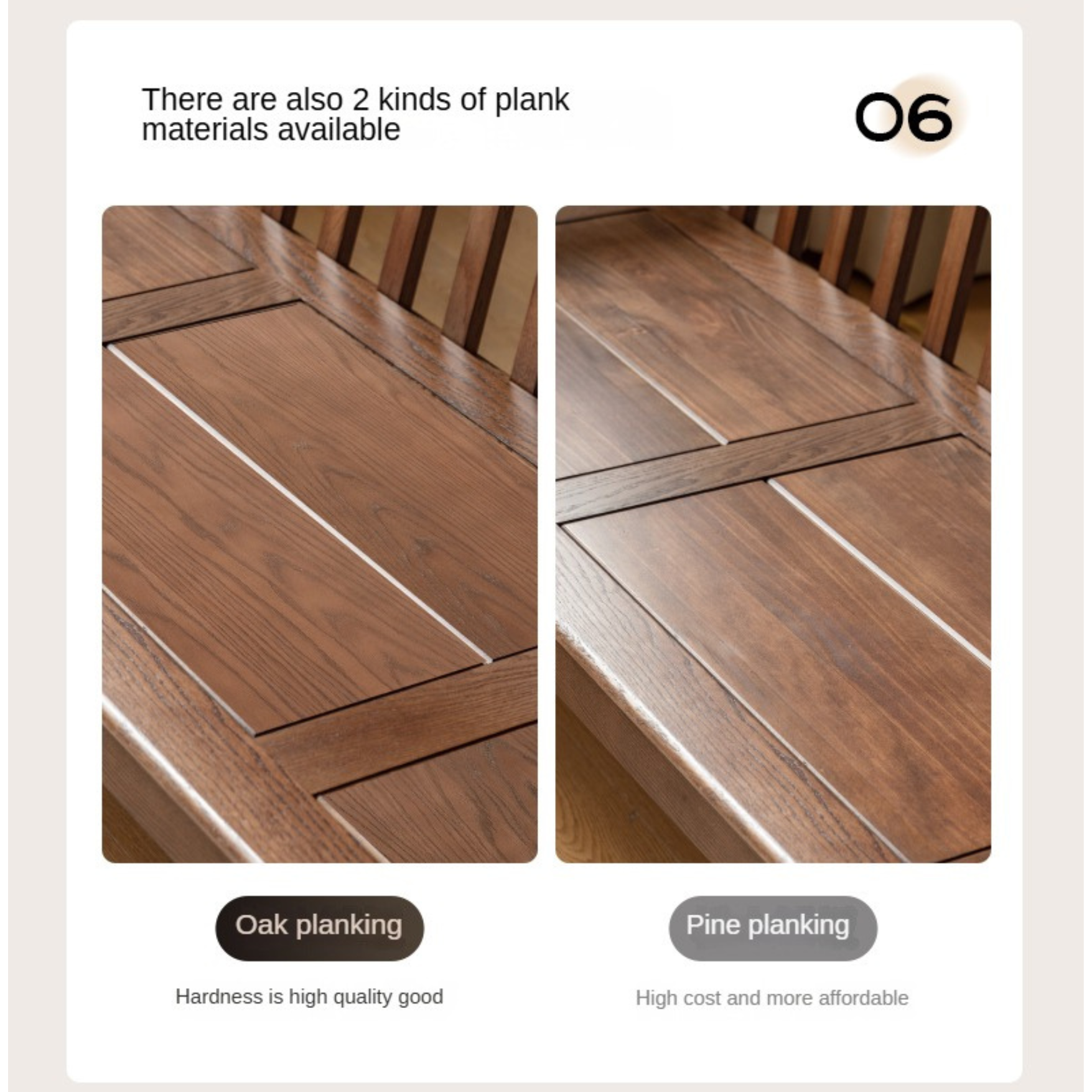 Oak Solid Wood Straight Sofa 4 fabrics color