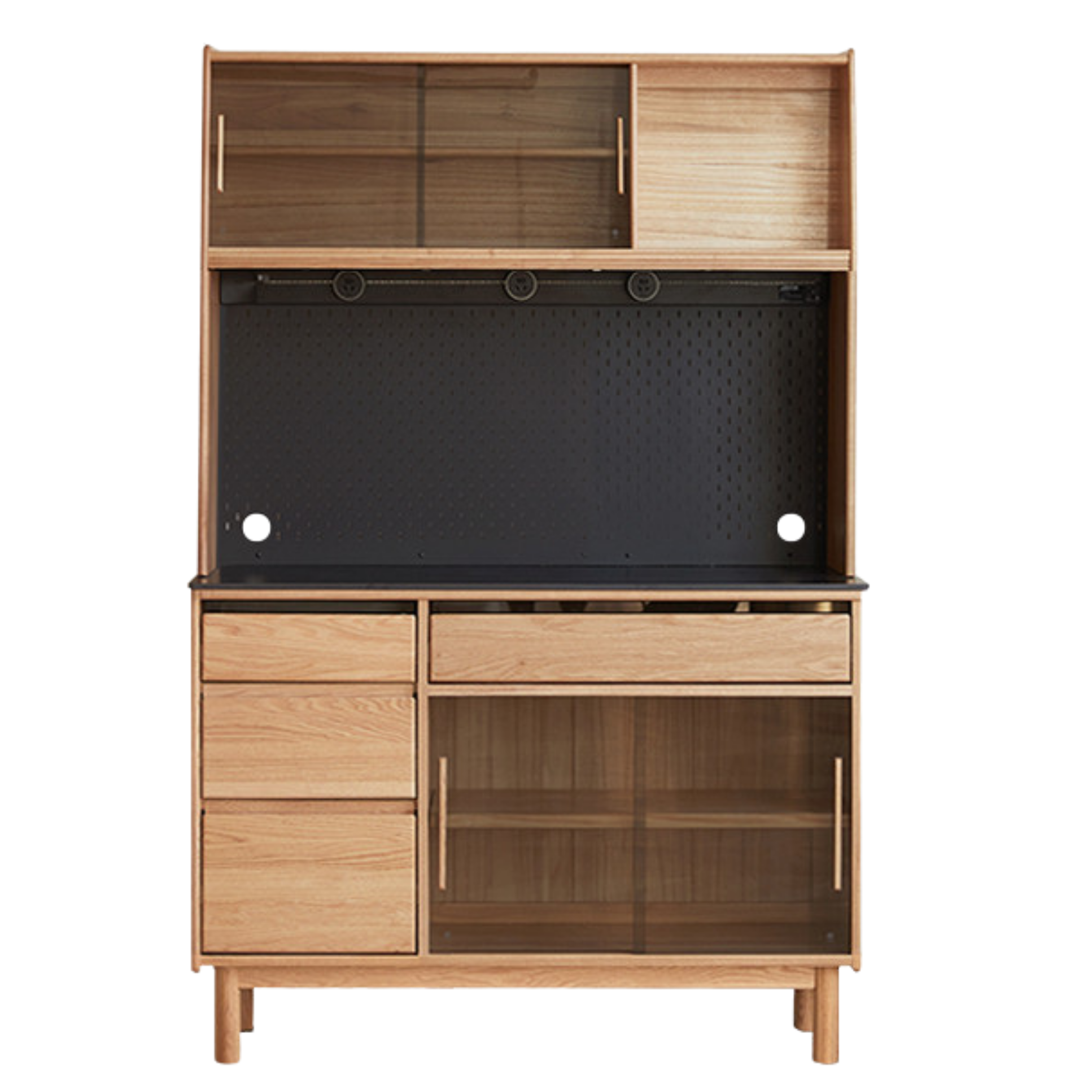 Oak, Ash Solid Wood Modern Rock Board Sideboard