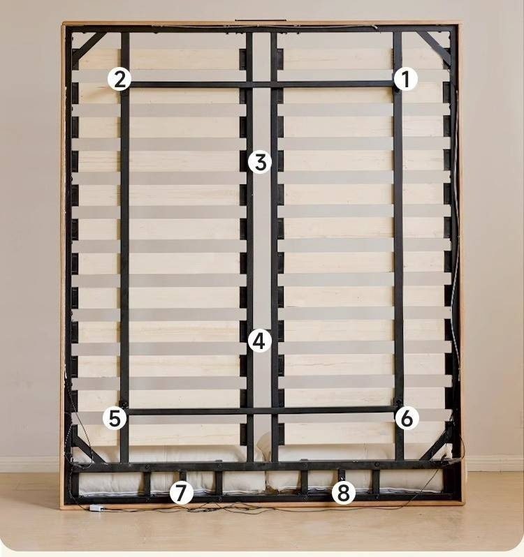 Rubberwood Solid Wood Floating Soft Upholstery Bed