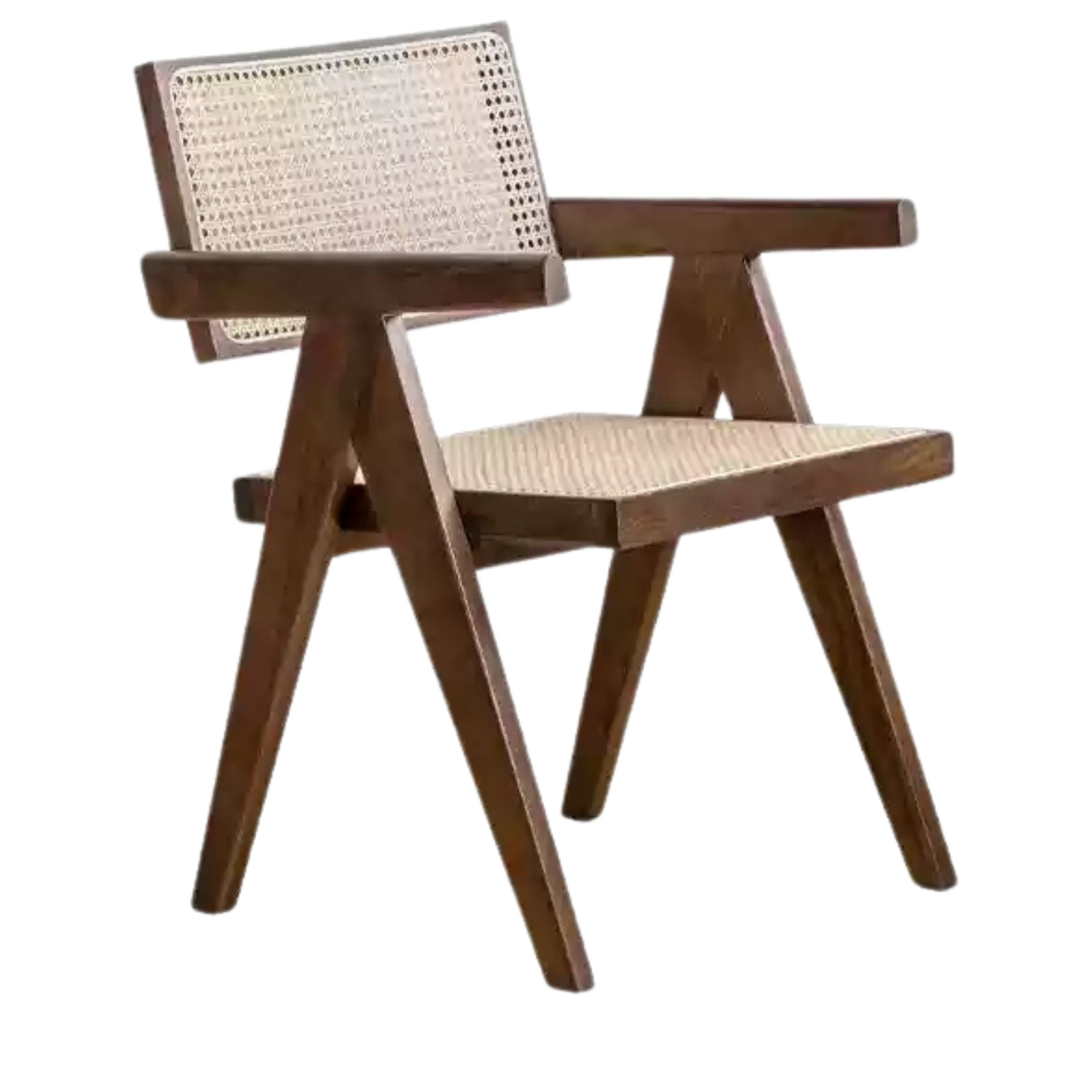 Black Walnut Solid Wood Wabi-Sabi Style Rattan Chair