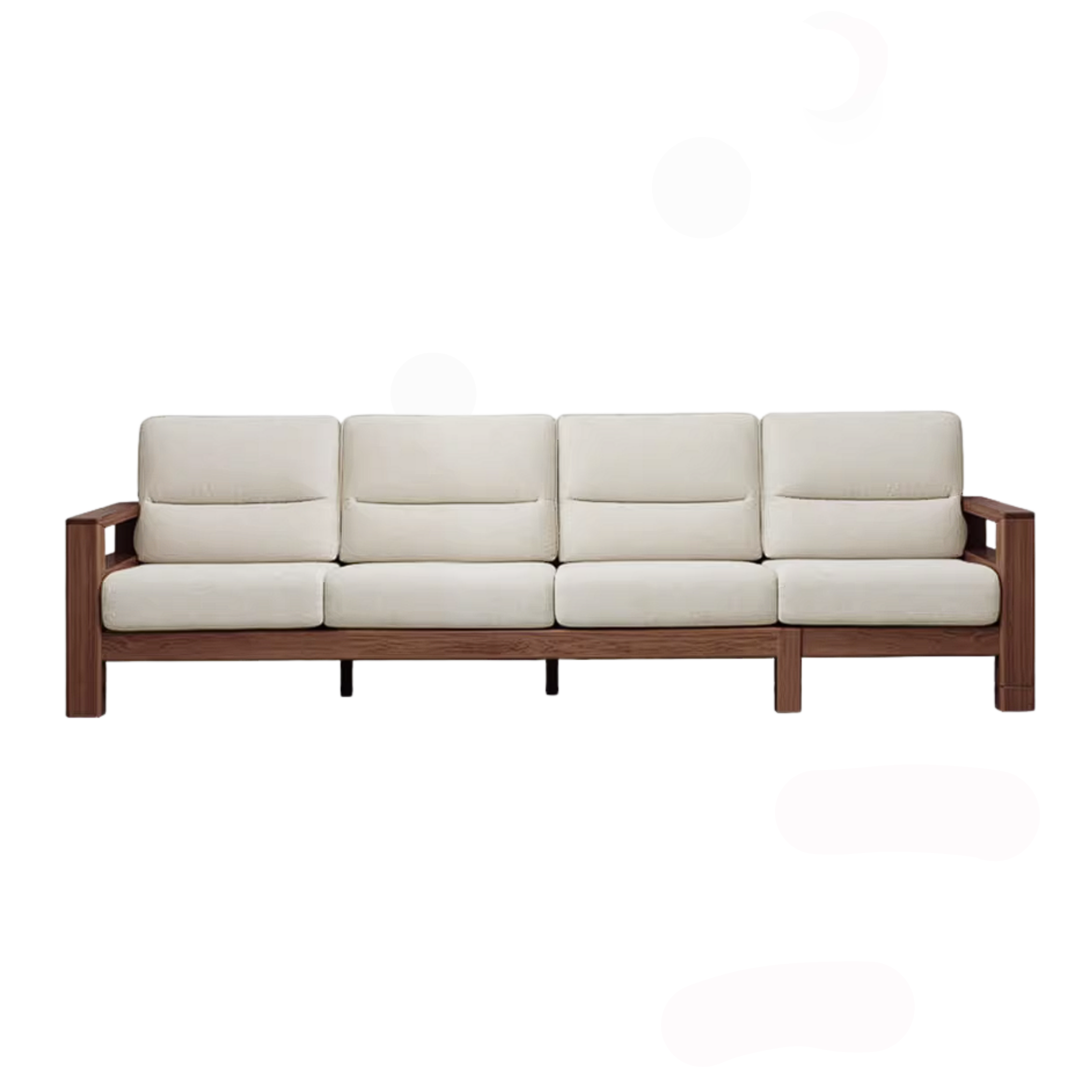 Black Walnut, Ash, Golden Sandalwood Solid Wood Corner Sofa with Fabric Upholstery