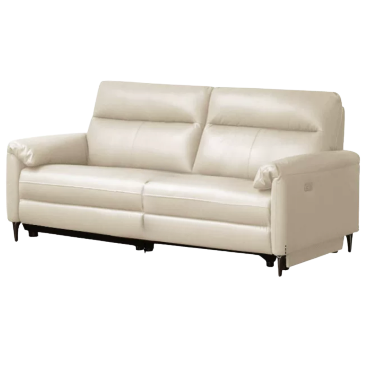 Leather Power Reclining Sofa with Adjustable Headrest and USB Charging Port